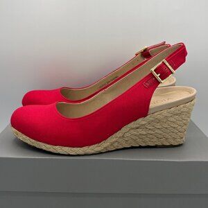 Vionic Aruba Coralina in CHERRY Wedge Heel Size 8 BRAND NEW